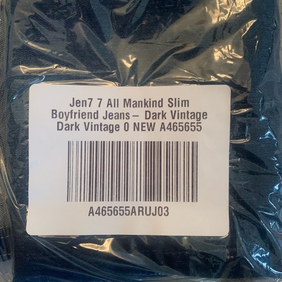 NWT JEN7 BY 7 FOR ALL MANKIND SLIM BOYFRIEND JEANS DARK VINTAGE 00 - Picture 10 of 12